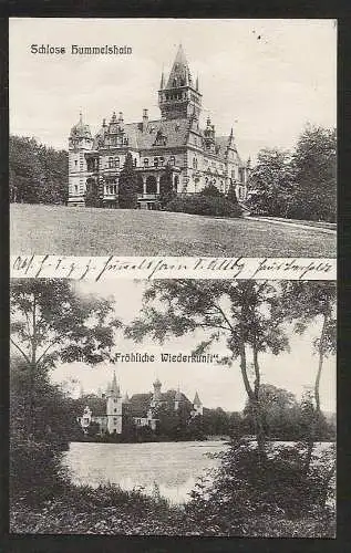 25528 AK Schloss Hummelshain  Fröhliche Wiederkunft ", gelaufen 1906"