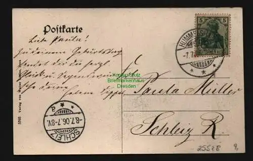 25528 AK Schloss Hummelshain  Fröhliche Wiederkunft ", gelaufen 1906"