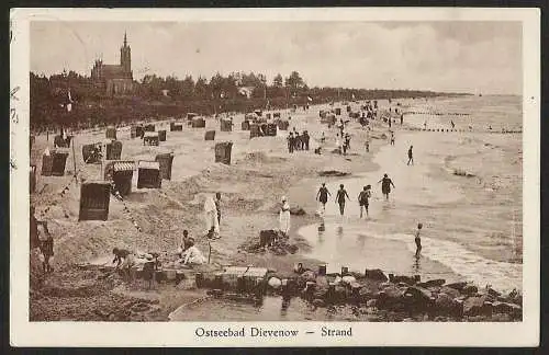 25676 AK Ostseebad Dievenow Strand Strandkorb 1931. Dziwnow  Westpommern