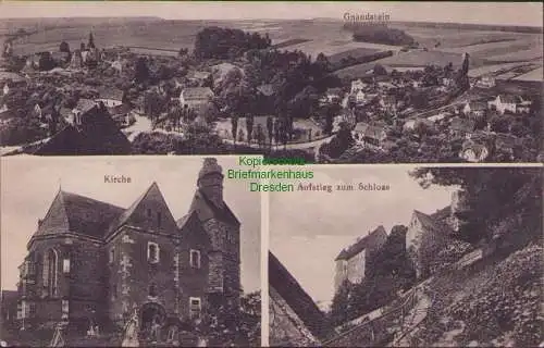 156088 AK Gnandstein bei Frohburg 1918 Kirche Schloß Kohren