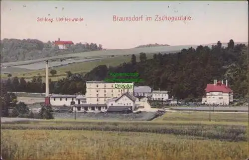 156084 AK Braunsdorf im Zschopautale Frankenberg 1912 Schloss Lichtenwalde