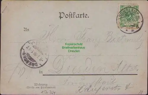 156354 AK Bunzlau Schlesien 1898 Mondscheinkarte Panorama