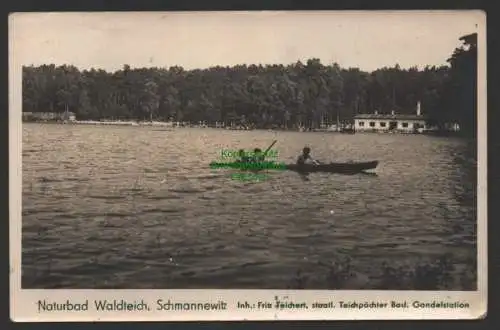 154494 AK Fotokarte Naturbad Waldteich Schmannewitz Dahlen Sachsen 1952