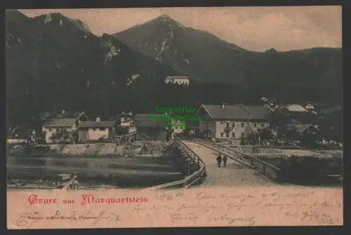 154491 AK Marquartstein Kr. Traunstein 1901 Brücke über Tiroler Achen