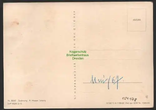 154178 AK Landkarten Postkarte Der Harz Zeichnung A. Hoppe Leipzig 1966