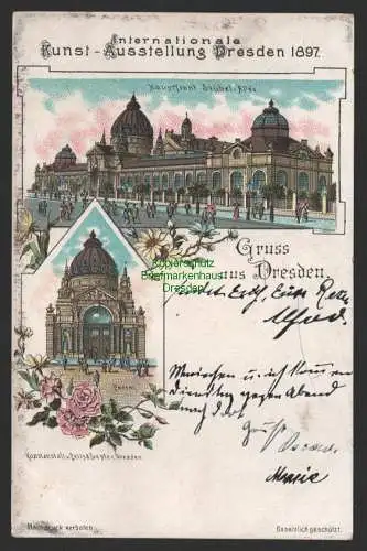 154280 AK Dresden 1896 Sächs. Handwerks- und Kunstgewerbeausstellung Portal II