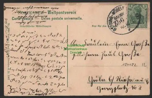 154182 AK Lauenstein 1907 Bahnpost Geising - Mügeln -