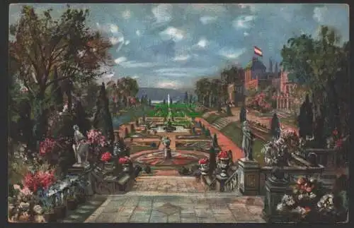 154267 AK Dresden Italienische Renaissance Internationale Gartenbau Ausstellung