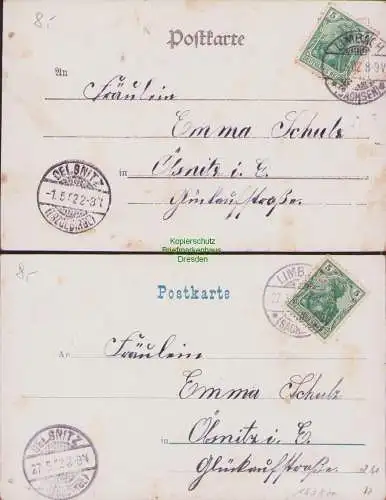 153870 2 AK Limbach i. Sa. 1908 Bürgerschule Amtsgericht Hotel Hirsch Diaconat