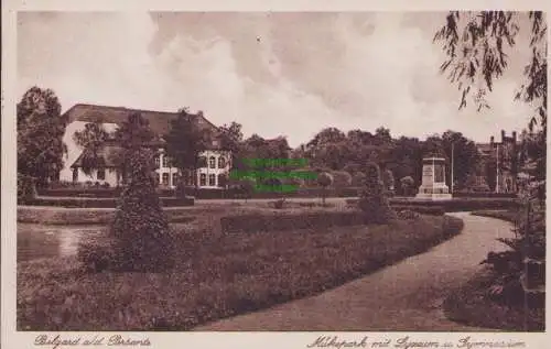 153290 AK Belgard an der Persante 1931 Mükepark mit Lyzeum u Gymnasium Bialogard