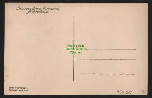 150215 AK Fotokarte Landesschule Dresden Rektorhaus um 1930