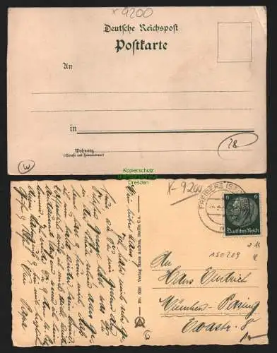 150209 2 AK Freiberg Sa. Um 1900 Donatsturm Rathaus Festbeleuchtung 1937