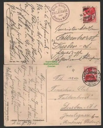 149151 2 AK Lauterbrunnen 1913 Trümmelbach 5ter Fall Club Hütte Fallätsche zur