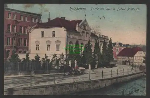 149159 AK Reichenau Sachsen Partie bei Villa u. Fabrik Preibisch 1906