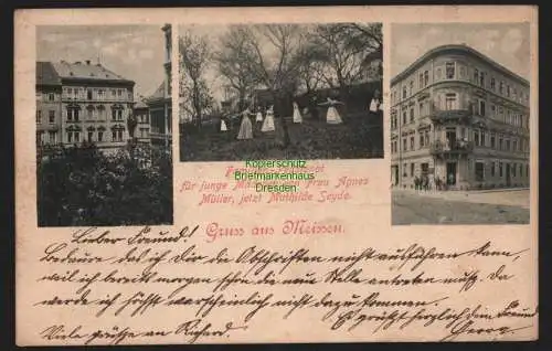 148677 AK Meissen 1903 Familien Pensionat