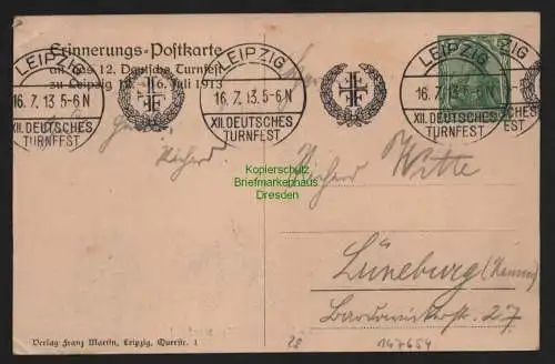 147654 AK Leipzig Privatganzsache Völkerschlachtdenkmal Deutsches Turnfest 1913