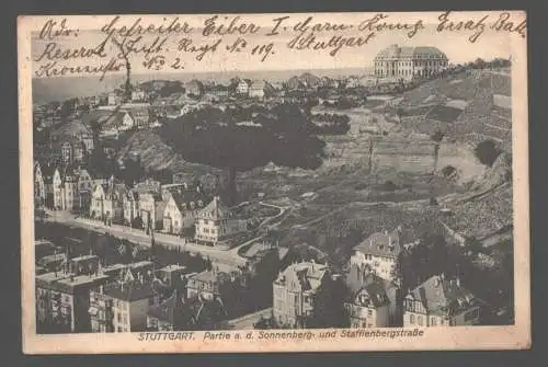 145851 AK Stuttgart 1915 Sonnenbergstraße Stauffenbergstraße Feldpost