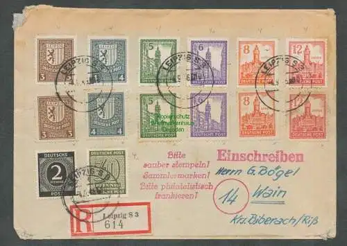 B5904 Brief Westsachsen Einschreiben gepr. Dr. Jasch BPP 150-55 Y 156-61x 135Ya