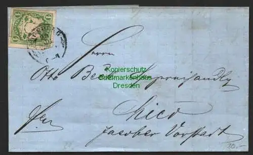 B8622 Bayern 14 mit Seidenfaden Faltbrief 1860 Augsburg Hasbach & Lori