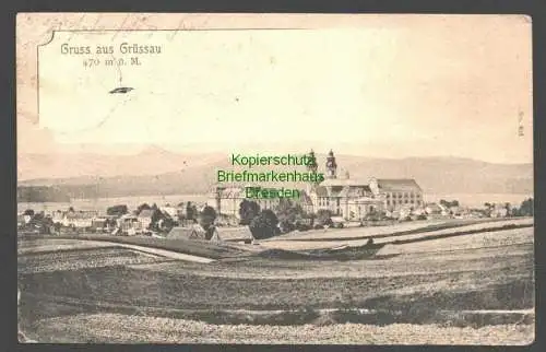 142066 AK Grüssau Panorama 1909