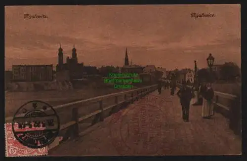 148427 AK Myslowitz 1922 Myslowice Brücke Panorama Commission Interalliée de