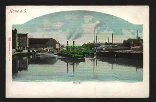 145182 AK Halle Saale Hafen um 1900