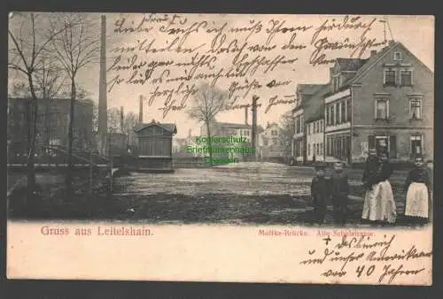 137018 AK Leitelshain Crimmitschau um 1905 Moltke Brücke Alte Schulstrasse