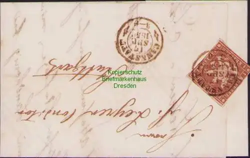 B14921 Württemberg 11 Faltbrief Stuttgart Cannstadt 1859