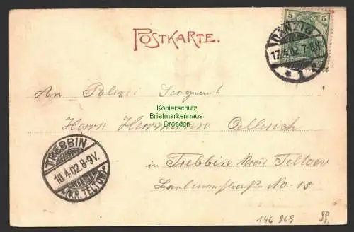 146969 AK Blick auf Neu - Danzig 1902 Platz mit Straßenbahn