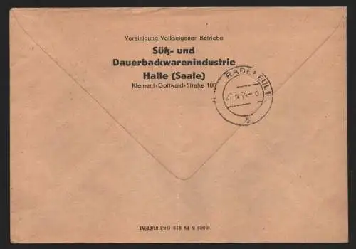 B13807 ZKD C 52 Hle 2/12 Brief Halle Saale C2 kr echt gestempelt