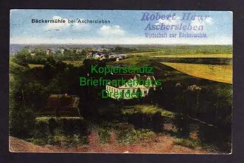 120953 AK Bäckermühle bei Aschersleben 1922 Gasthaus Wirtschaft