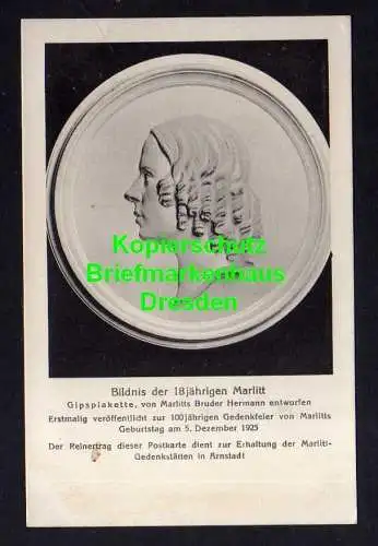 118308 AK Arnstadt Gipsplakette Marlitt Gedenkstette Schriftstellerin 1925