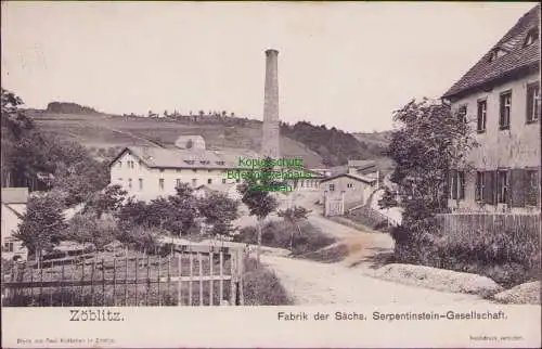 161021 AK Zöblitz i. Erzgeb. Fabrik der Sächs. Serpentinstein-Gesellschaft 1909