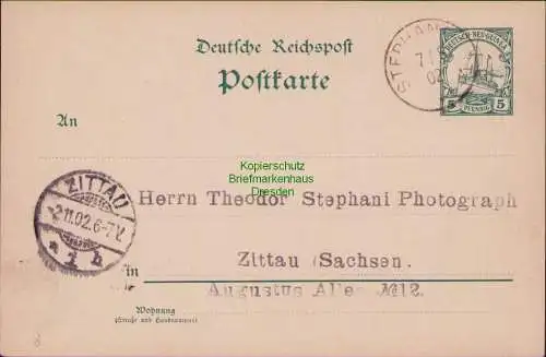 161161 Ganzsache DNG Stephansort 1902 nach Zittau Theodor Stephani