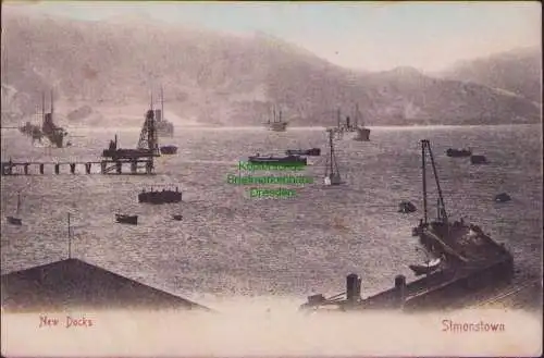 161159 AK New Docks Simonstown Kapstadt Südafrika Stempel Aus DSWA 1907 Feldpost