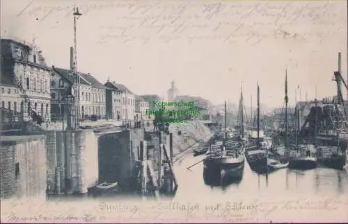 161128 AK Duisburg Zollhafen mit Schleuse 1899