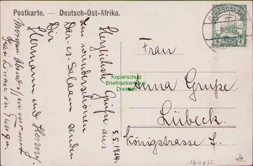 161055 AK Dar es Salaam 1909 Deutsch-Ostafrika Bagamojo Strasse No. 338 Vincenti