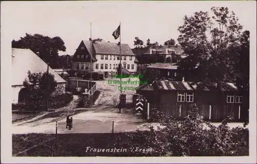 161016 AK Frauenstein Erzgebirge Fotokarte Kaserne mit Wache Eingang 1943