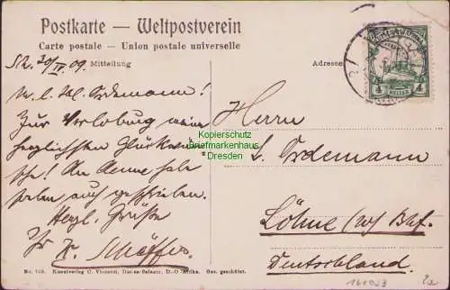 161053 AK Tanga 1909 Deutsch-Ostafrika  Partie Kaiser Strasse No. 703 C Vincenti