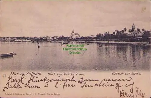 161076 AK Dar-es-Salaam 1904 Blick von Brücke I aus, Deutsch-Ost-Afrika Vincenti