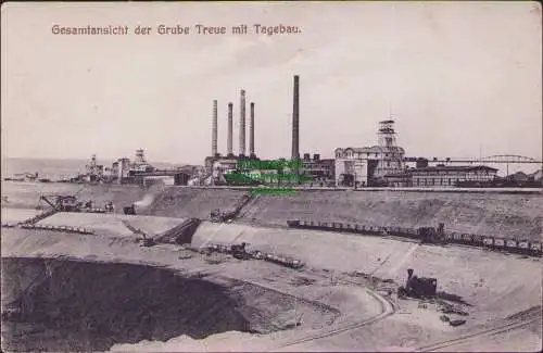 161104 AK Grube Treue 1909 Bergbau Abraum Bagger Grubenbahn Kraftwerk