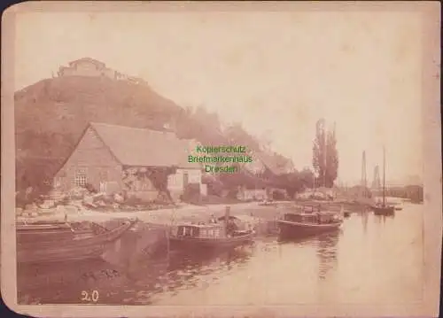 161164 AK Foto auf Hartpappe Fluß Burg Gebäude Rhein  Fotograf Bimpage & Co.