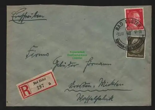 B9022 R-Brief Gebr. Hörmann A.-G. Bad Elster 1942 Paul Geilsdorf