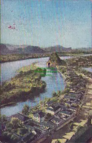 B15808 AK Peking China 1957 Luftpost Landschaft Fluß