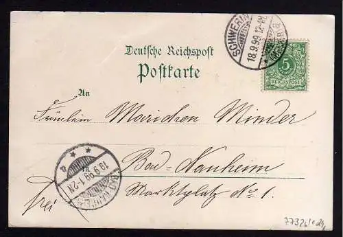 77326 AK Schwerin Schloss Litho 1899