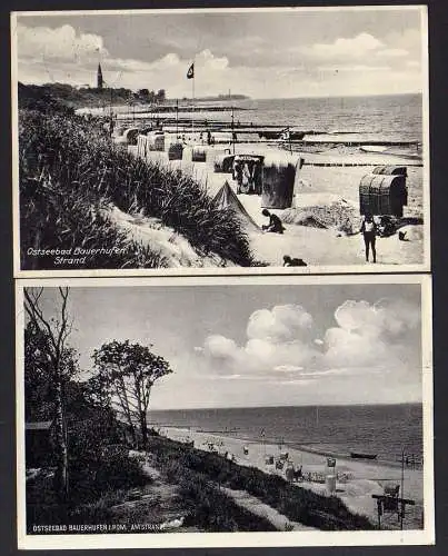 75497 2 AK Ostseebad Bauerhufen Landpoststempel B. über Köslin 1938 1932