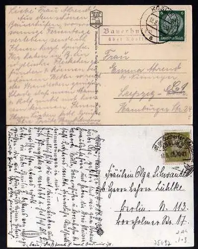 75497 2 AK Ostseebad Bauerhufen Landpoststempel B. über Köslin 1938 1932