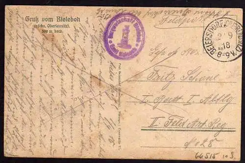 66515 AK Bieleboh Cunewalde Herrns Berg Schmoritz 1918