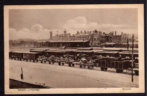 60078 AK Brest-Litowsk Bahnhof im Winter 1917 Feldpost gelaufen