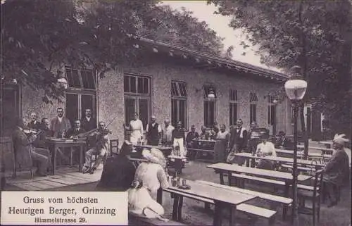 170745 AK Grinzing Wien Heurigen Berger 1915